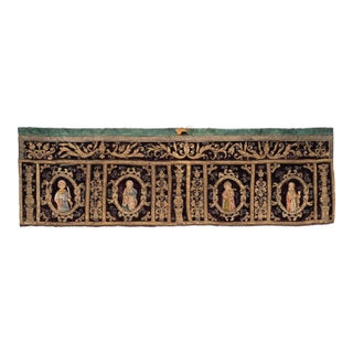 Large Velvet Gold and Silk Embroidered Antependium Circa 17 Century For Sale