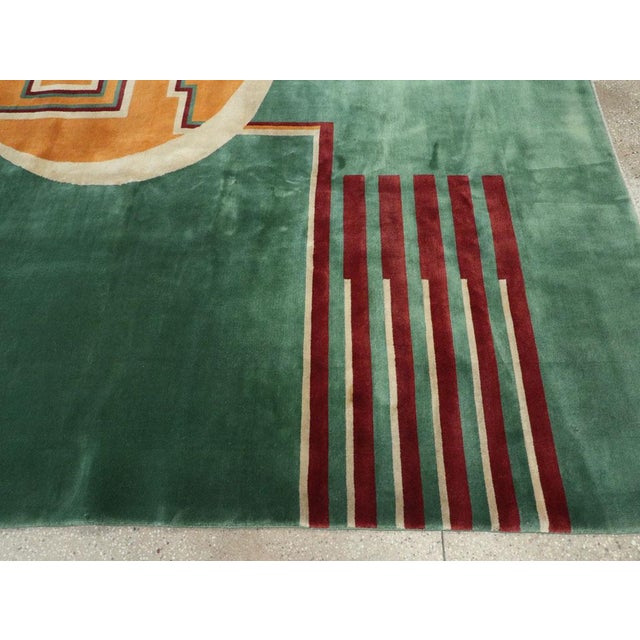 Textile Galerie Shabab Collection Mid-20th Century Chinese Art Deco Room Size Carpet For Sale - Image 7 of 10