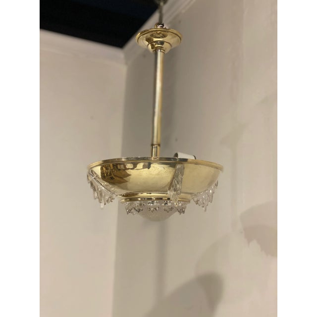 1930s French Art Deco Silver Plated Light Fixture For Sale - Image 10 of 10
