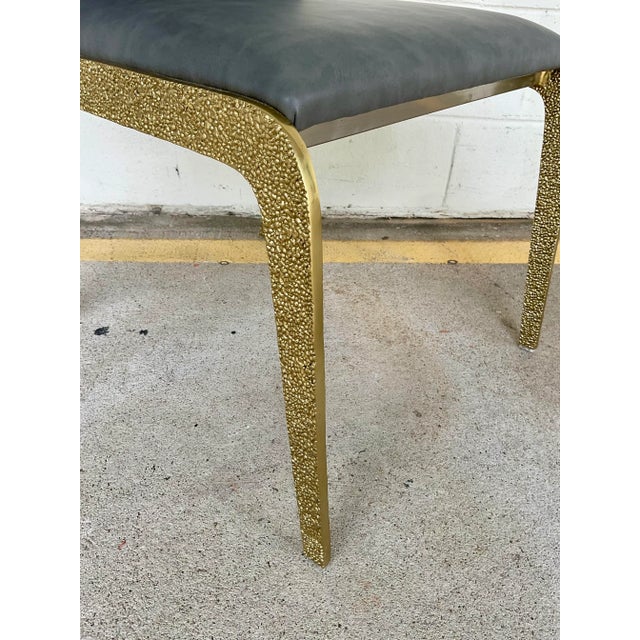 Baker Contemporary Solid Textured Brass Side Chair For Sale In Atlanta - Image 6 of 7