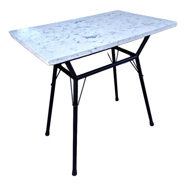 Vintage Bistro Side Table in Marble and Iron, 1930s, Set of 2 For Sale