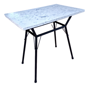 Vintage Bistro Side Table in Marble and Iron, 1930s, Set of 2