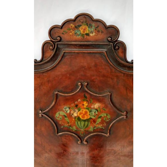 Sligh Furniture Co Hand Painted & Carved Twin Headboard and Footboard