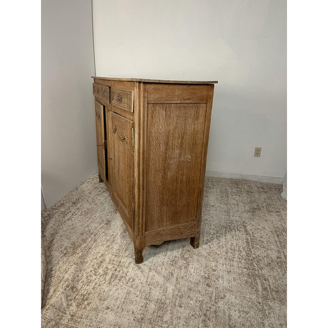French Provincial Antique French Provincial Bleached Oak Buffet For Sale - Image 3 of 13