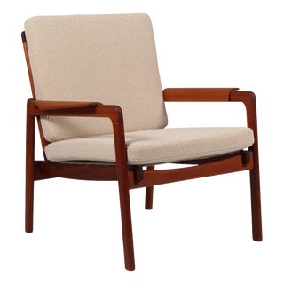 Vintage Danish Lounge Chair in Teak by Tove & Edvard Kindt Larsen, 1960s For Sale