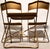 Hollywood Regency Vintage Brass & Velvet Folding Dining Chairs, Fritz & Co New York Banquet Chairs (Set of 6) For Sale - Image 3 of 6