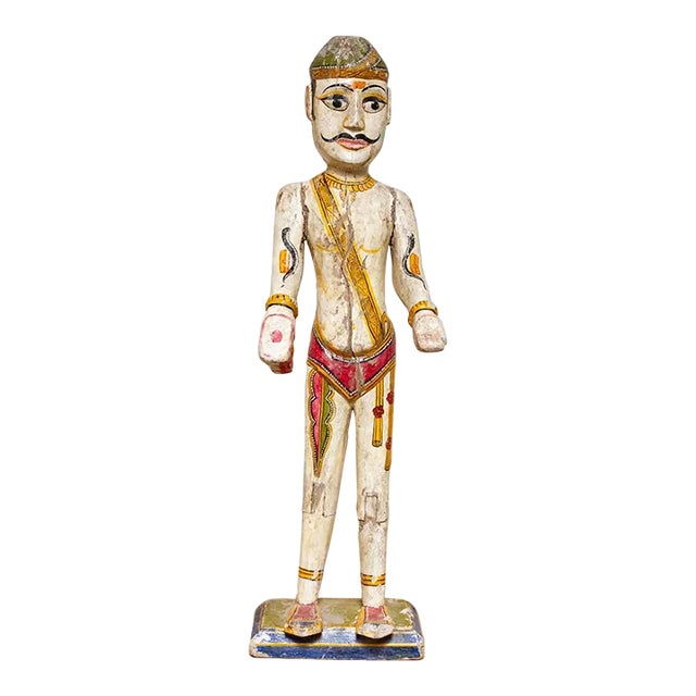 Antique Painted Indian Folk Gangaur Figure For Sale