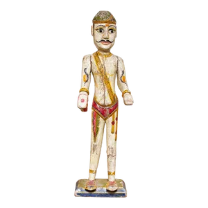 Antique Painted Indian Folk Gangaur Figure