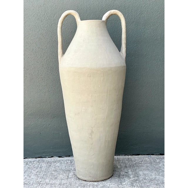 Late 20th Century Vintage Large Ceramic Amphora Vase For Sale - Image 5 of 12