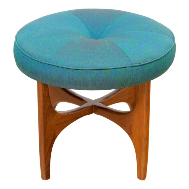 1960s Mid Century Astro Vanity Stool by G Plan in Teak & Teal For Sale