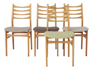 Vintage German Dining Chairs in Beech Wood, Set of 4