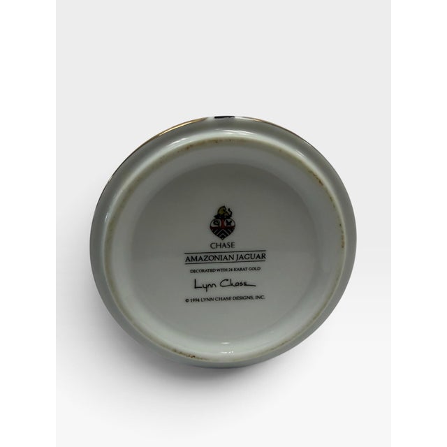 Ceramic Vintage 1994 Lynn Chase "Amazonian Jaguar" Porcelain Trinket Box – 24k Gold Trim For Sale - Image 7 of 7