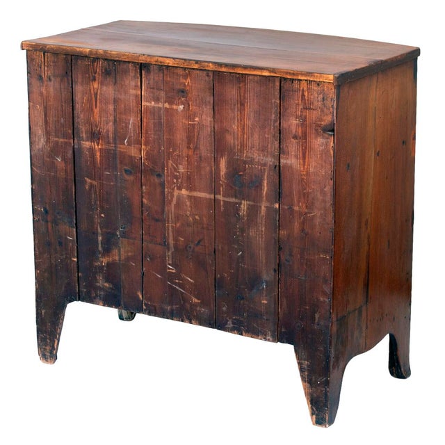 Mid 19th Century Early 19th-Century English George III Mahogany Bow-Front Chest of Drawers For Sale - Image 5 of 6