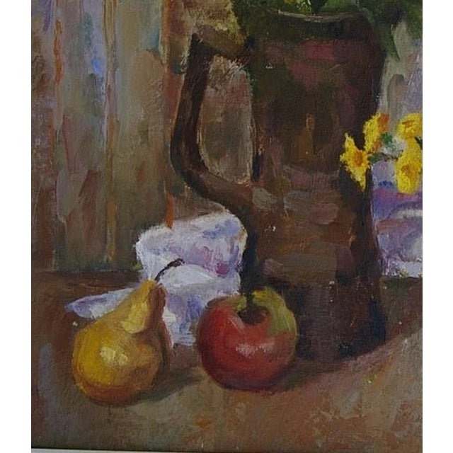 1980s Vintage Floral Still Life Oil Painting, Ukrainian Art, 1980s 54-48 For Sale - Image 5 of 6