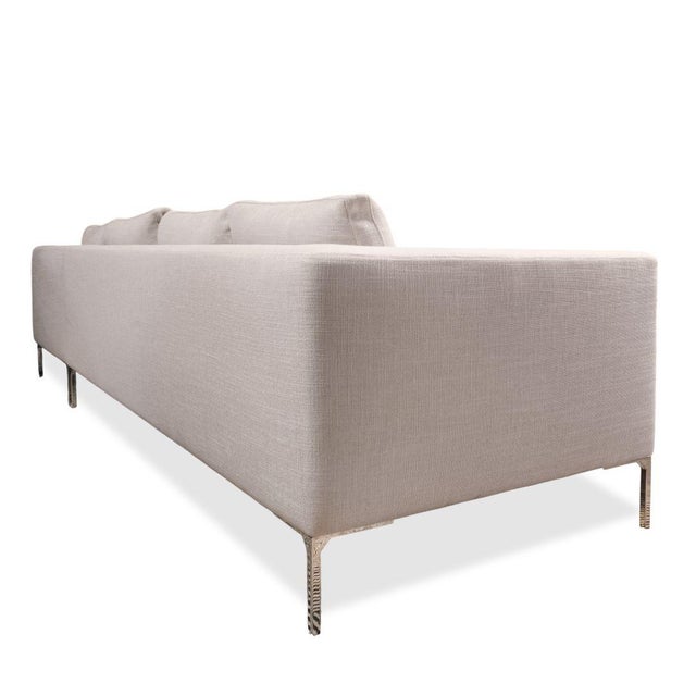 Mid-Century Modern Contemporary Sectional Sofa in Donghia Fanello Upholstery (Mint Condition) For Sale - Image 3 of 7
