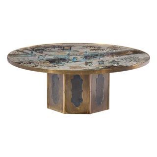 Philip and Kelvin LaVerne Mid Century Chan Bronze Coffee Table For Sale