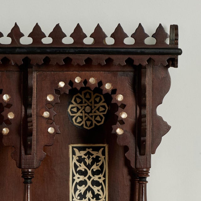 Antique Moroccan Inlaid Wall Bracket or Shelf For Sale - Image 4 of 11