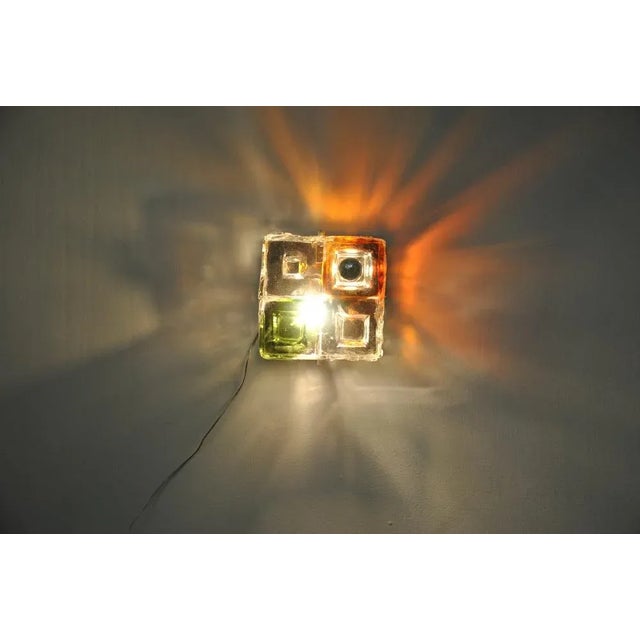 Italian Wall Lights in Murano Glass, 1970s, Set of 7 For Sale - Image 4 of 12