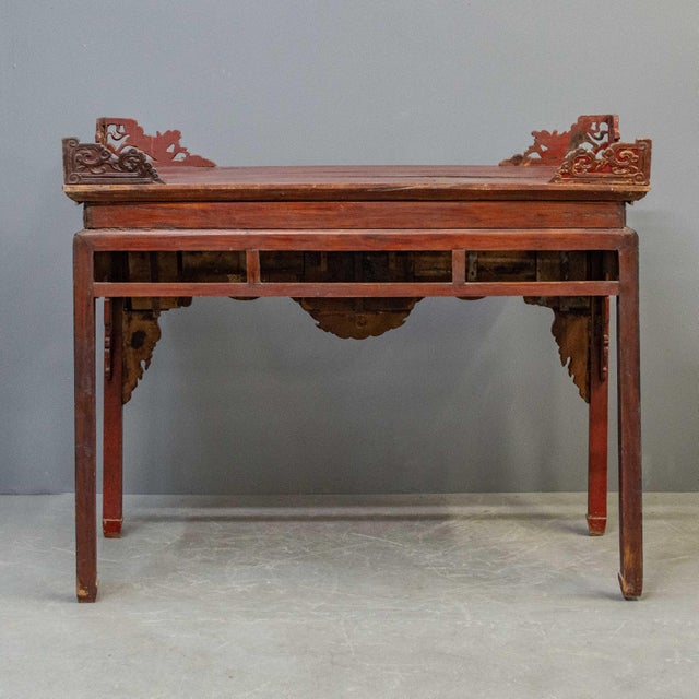Red Antique Parcel Gilt Altar Table For Sale - Image 8 of 15