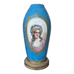 Antique 19c Sevres French Porcelain Portrait Vase