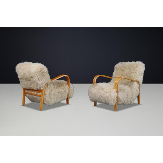 Czech Bentwood Lounge Chairs, 1940s, Set of 2 For Sale - Image 8 of 15