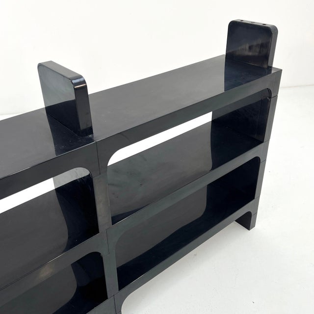 Kartell Black Modular Shelf by Olaf Von Bohr for Kartell, 1970s For Sale - Image 4 of 9