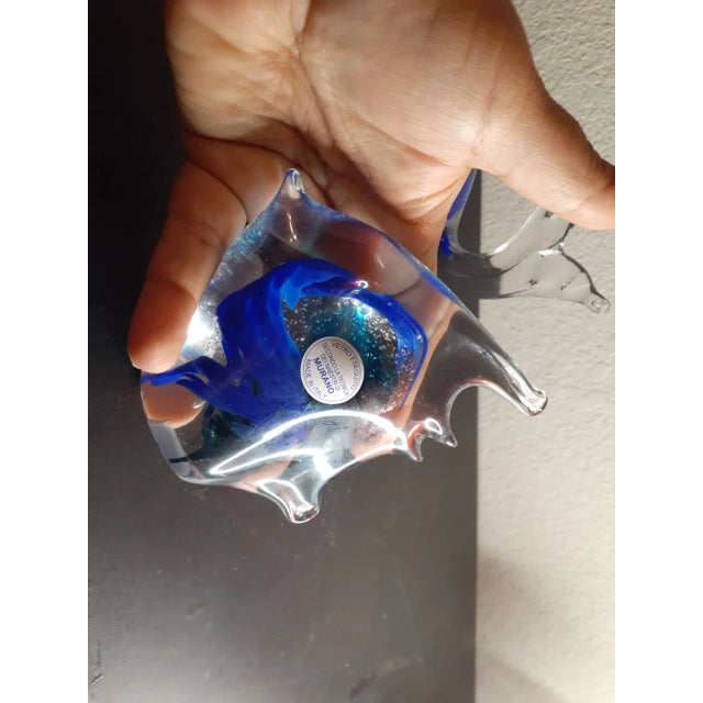 1980s Murano Italy Pair of Cobalt Blue Aventurine Fish Figurines For Sale - Image 4 of 9