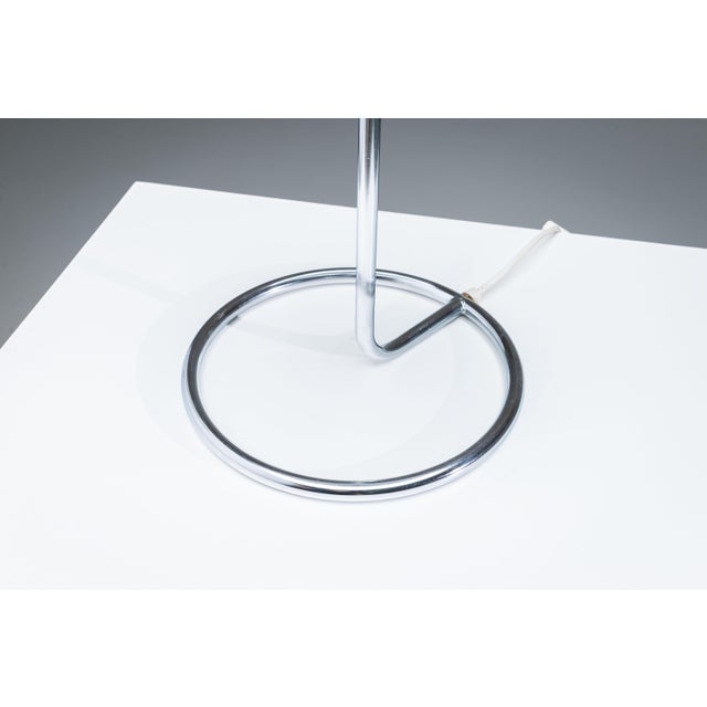 Chromed Table Lamp with Metal Shade and Curved Frame, 1970s For Sale - Image 9 of 12