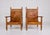 Brutalist Armchairs in Oak and Cognac Leather, 1950s, Set of 2 For Sale - Image 4 of 11