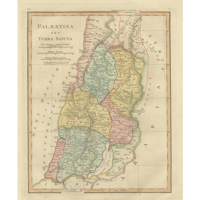 Holy Land Map — Palestina seu Terra Sancta, Biblical Geography, Wilkinson 1819 This finely engraved and delicately hand-...