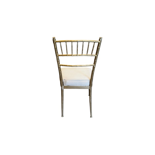 Set of 6 - Gold Iron Back Chairs For Sale - Image 4 of 4
