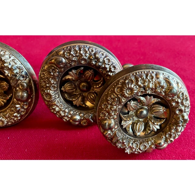 Antique 19th Century French Empire Classical Gilt Brass Curtain Drapery Tie Backs for the American Federal Market - A Set of 4 For Sale - Image 11 of 15
