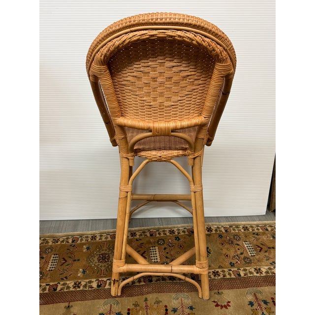 2020s Serena & Lily Sunwashed Rivera Rattan Counter Stools, Pair For Sale - Image 5 of 12