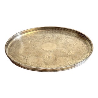 Antique Edwardian Silver Plated Tray, 1900 For Sale