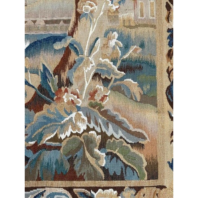 Beige Handwoven Landscape with River and Birds Tapestry in the style of Aubusson, 2000 For Sale - Image 8 of 18