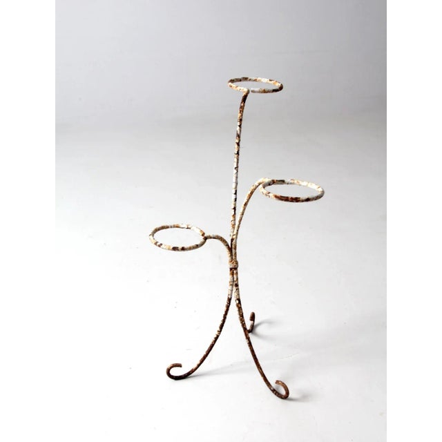Vintage White Iron Plant Stand For Sale - Image 11 of 11