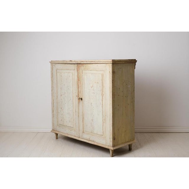 Cream Swedish Sideboard with Original Light Paint For Sale - Image 8 of 13