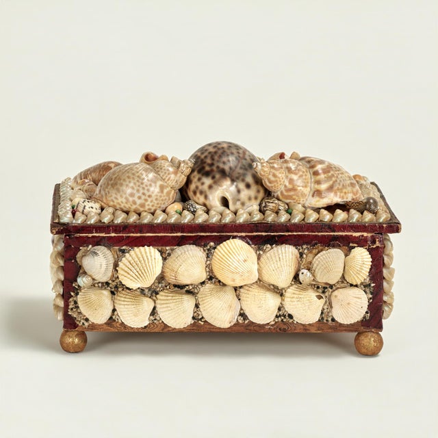 Antique Seashell Clad Box For Sale - Image 4 of 13