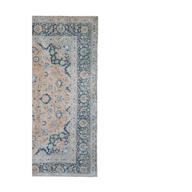1970s Vintage Handknotted Oversize Blue Turkish Rug For Sale - Image 5 of 13