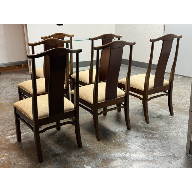 Late 20th Century Bernhardt Furniture High Back Dining Chairs, Set of Six For Sale - Image 5 of 12