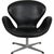 Low Swan Chair in Black Leather by Arne Jacobsen, 1970s For Sale - Image 12 of 12