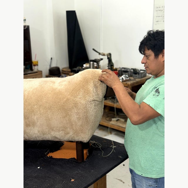 Contemporary Outpost Original Kalgan Lamb Sheep Bench For Sale - Image 12 of 12
