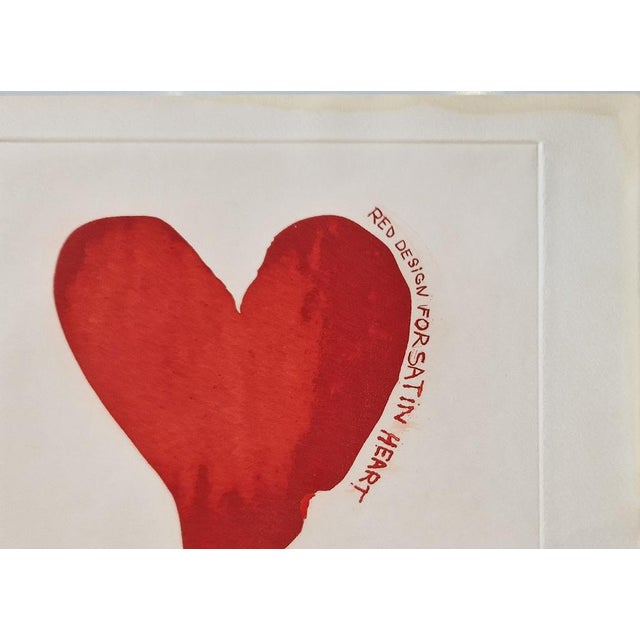 Modern Jim Dine, Red Design for Satin Heart, Etching For Sale - Image 3 of 6