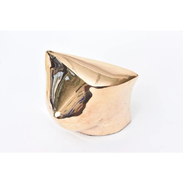 Bronze French Signed Modernist Cast Bronze Abstract Sculpture , 1990's For Sale - Image 8 of 12