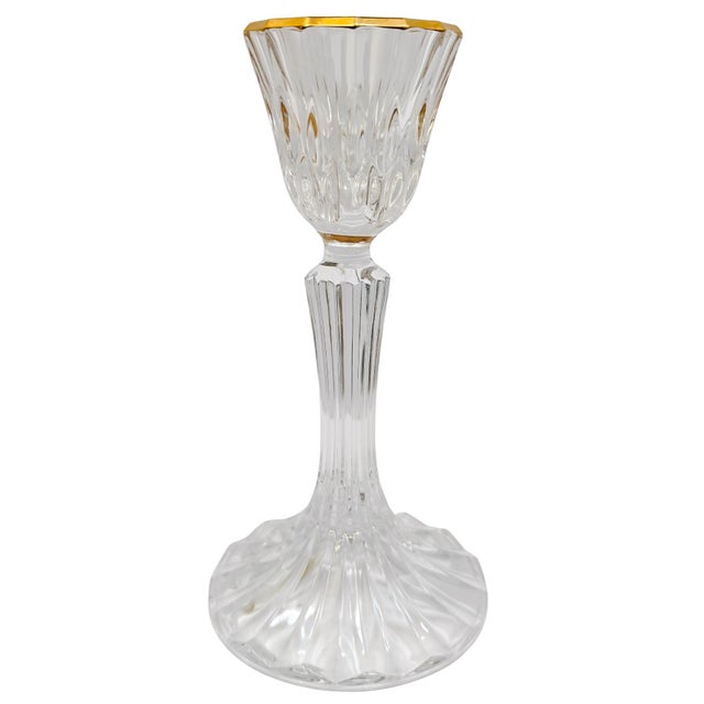 French Pair of Late 20th Century French Crystal Candlestick Holders by Cristal d'Arques-Durand For Sale - Image 3 of 8