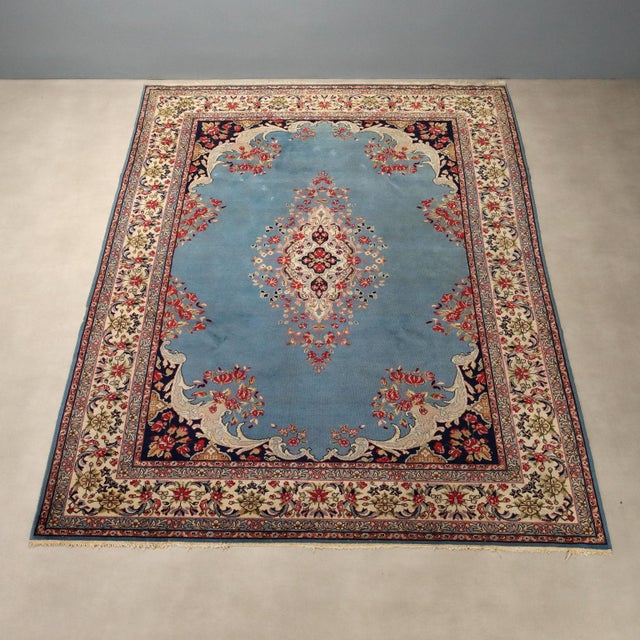 Asian Kerman Rug in Cotton and Wool For Sale - Image 3 of 8