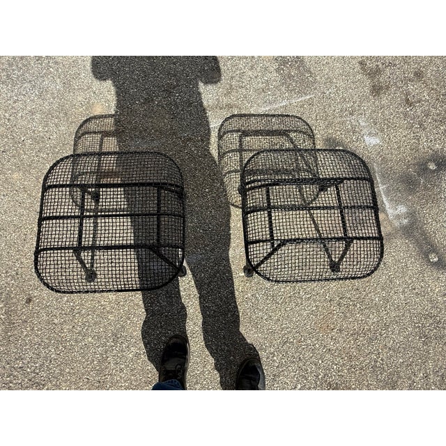 Metal Mid-Century Modern Russell Woodard Sculptura Outdoor Wrought Iron Ottoman/Stool For Sale - Image 7 of 8