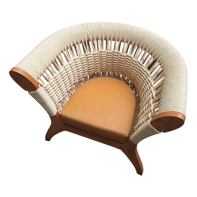 Armchair in Light Wood and Cord from Driade, 1990s For Sale