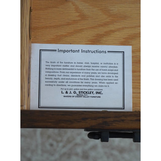 Stickley Mission Oak 2 Drawer Sofa Console Table For Sale - Image 17 of 18
