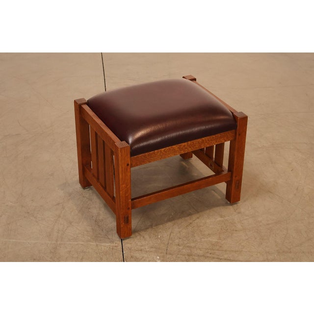 High Quality American Made Stickley Mission Collection Ottoman Crafted In Solid Oak With Rich Medium Brown Finish And...